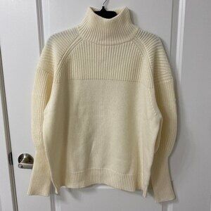 Loulou Studio Women Tapia Turtleneck Wool-Cashmere Sweater. Ivory (White). Small